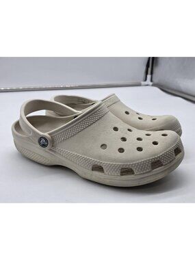 Crocs Classic Clog Shoes Womens Size 9 Beige Slip On Comfort Casual Sandals